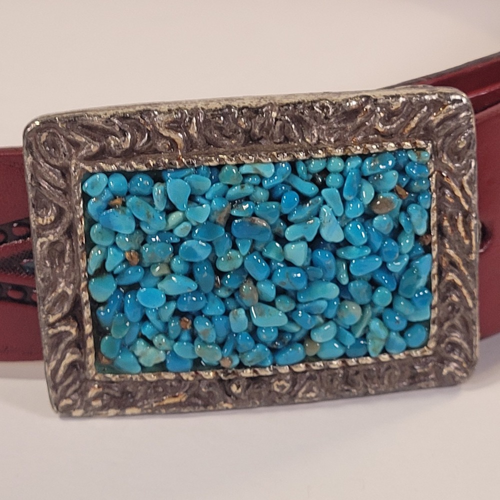 Turquoise Pebble Belt Buckle